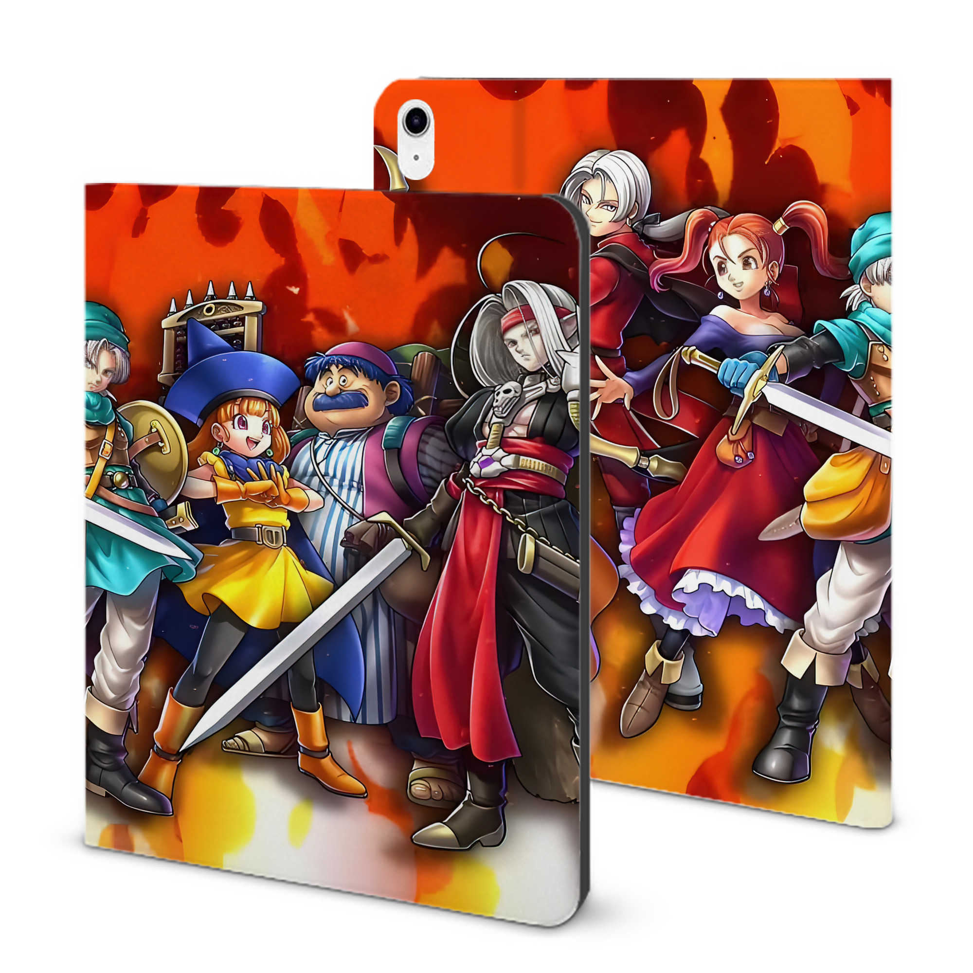 （画像用） ドラゴンクエスト Doragon Kuesuto Dragon Quest IPad ケース ブック型 PUレザー TPU 耐衝撃 軽量 薄型 ペン収納なし 全面保護 IPad 各モデル対応